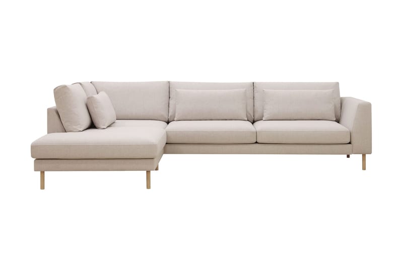 Florenz 4-seters Venstrevendt L-formet Sjeselongsofa i Stoff, Beige