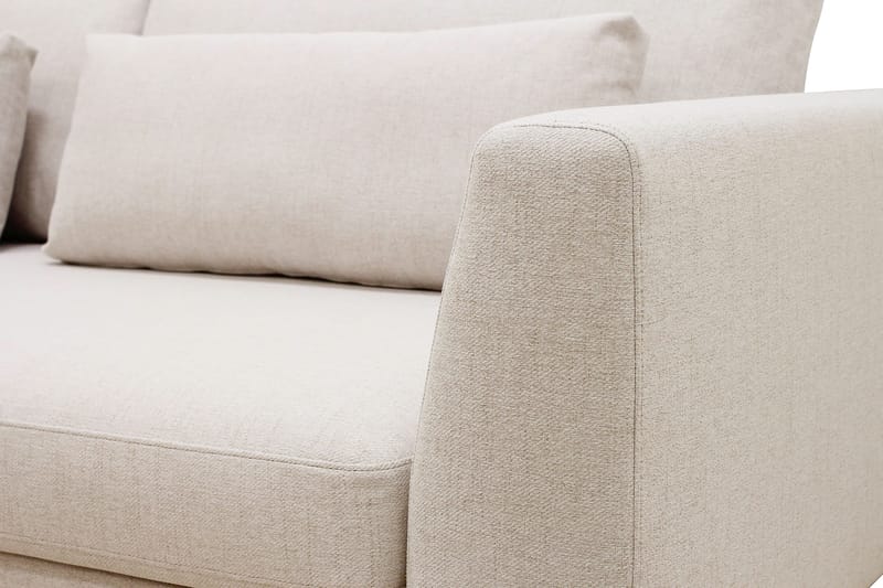 Florenz 4-seters Venstrevendt L-formet Sjeselongsofa i Stoff - Beige - Møbler - Sofaer - Sofaer med sjeselong - 4 seters sofa med divan