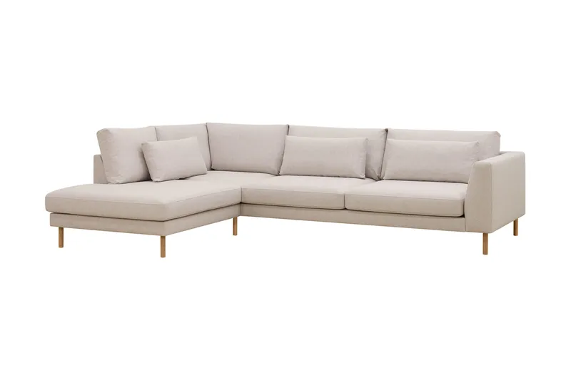 Florenz 4-seters Venstrevendt L-formet Sjeselongsofa i Stoff - Beige - Møbler - Sofaer - Sofaer med sjeselong - 4 seters sofa med divan