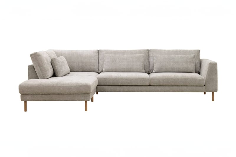 Florenz 4-seters Venstrevendt L-formet Sjeselongsofa i Stoff - Grå / Beige - Møbler - Sofaer - Sofaer med sjeselong - 4 seters sofa med divan