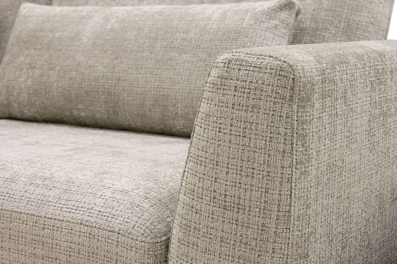 Florenz 4-seters Venstrevendt L-formet Sjeselongsofa i Stoff - Grå / Beige - Møbler - Sofaer - Sofaer med sjeselong - 4 seters sofa med divan