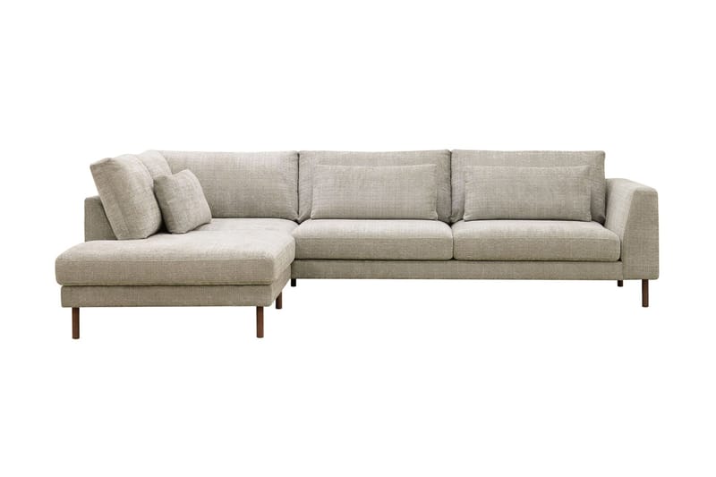 Florenz 4-seters Venstrevendt L-formet Sjeselongsofa i Stoff - Grå / Beige - Møbler - Sofaer - Sofaer med sjeselong - 4 seters sofa med divan