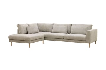 Florenz 4-seters Venstrevendt L-formet Sjeselongsofa i Stoff - Grå / Beige - Møbler - Sofaer - Sofaer med sjeselong - 4 seters sofa med divan