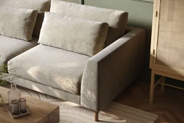 Florenz 4-seters Venstrevendt L-formet Sjeselongsofa i Stoff - Grå / Beige - Møbler - Sofaer - Sofaer med sjeselong - 4 seters sofa med divan
