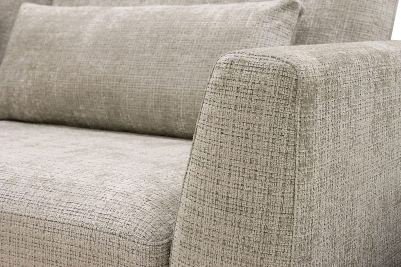 Florenz 4-seters Venstrevendt L-formet Sjeselongsofa i Stoff - Grå/Beige - Møbler - Sofaer - Sofaer med sjeselong - 4 seters sofa med divan