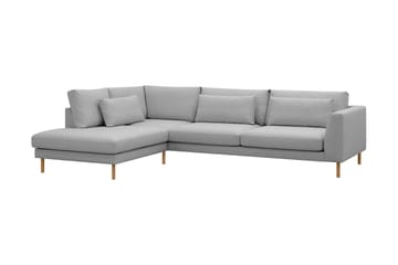 Florenz 4-seters Venstrevendt L-formet Sjeselongsofa i Stoff - Lys grå - Møbler - Sofaer - Sofaer med sjeselong - 4 seters sofa med divan
