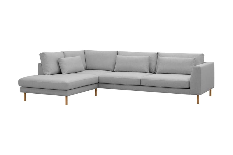 Florenz 4-seters Venstrevendt L-formet Sjeselongsofa i Stoff - Lys grå - Møbler - Sofaer - Sofaer med sjeselong - 4 seters sofa med divan