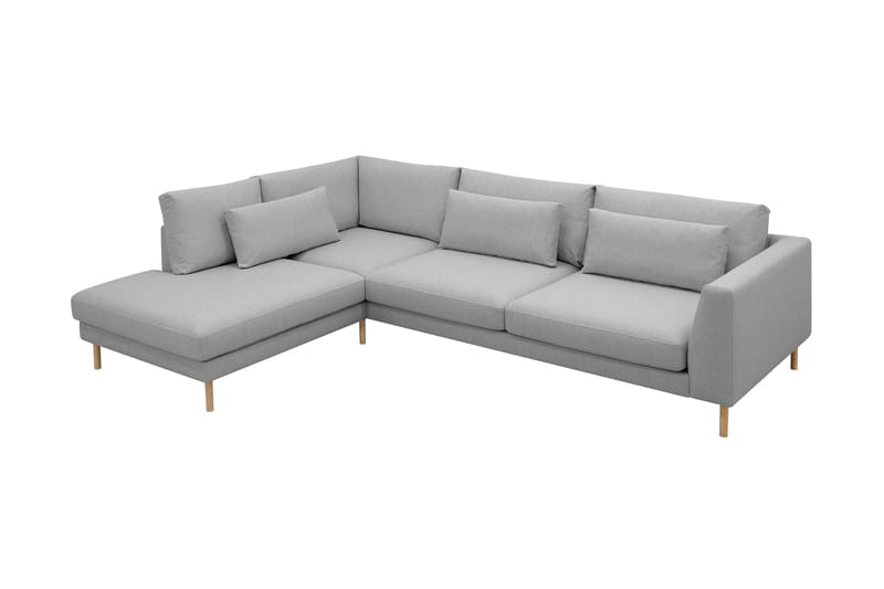 Florenz 4-seters Venstrevendt L-formet Sjeselongsofa i Stoff - Lys grå - Møbler - Sofaer - Sofaer med sjeselong - 4 seters sofa med divan