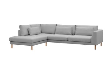 Florenz 4-seters Venstrevendt L-formet Sjeselongsofa i Stoff - Lys grå - Møbler - Sofaer - Sofaer med sjeselong - 4 seters sofa med divan