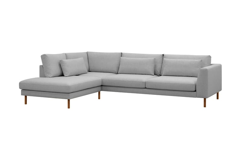Florenz 4-seters Venstrevendt L-formet Sjeselongsofa i Stoff - Lys grå - Møbler - Sofaer - Sofaer med sjeselong - 4 seters sofa med divan