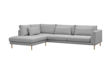 Florenz 4-seters Venstrevendt L-formet Sjeselongsofa i Stoff - Lys grå - Møbler - Sofaer - Sofaer med sjeselong - 4 seters sofa med divan