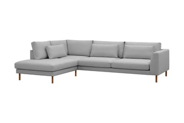 Florenz 4-seters Venstrevendt L-formet Sjeselongsofa i Stoff - Lys grå - Møbler - Sofaer - Sofaer med sjeselong - 4 seters sofa med divan