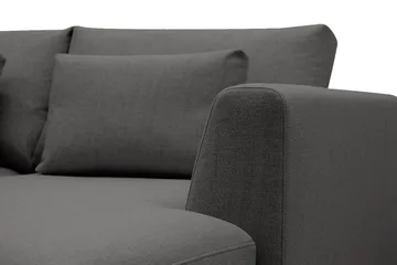 Florenz 4-seters Venstrevendt L-formet Sjeselongsofa i Stoff - Mørk grå - Møbler - Sofaer - Sofaer med sjeselong - 4 seters sofa med divan