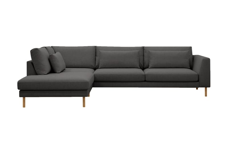 Florenz 4-seters Venstrevendt L-formet Sjeselongsofa i Stoff - Mørk grå - Møbler - Sofaer - Sofaer med sjeselong - 4 seters sofa med divan