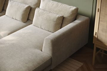 Florenz 4-seters Venstrevendt U-formet Sofa med Divan og Sjeselong i Chenille - Gr�å / Beige - Møbler - Sofaer - Sofaer med sjeselong - 4 seters sofa med divan