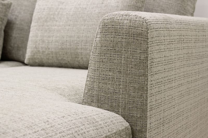 Florenz 4-seters Venstrevendt U-formet Sofa med Divan og Sjeselong i Chenille - Grå/Beige - Møbler - Sofaer - Sofaer med sjeselong - 4 seters sofa med divan