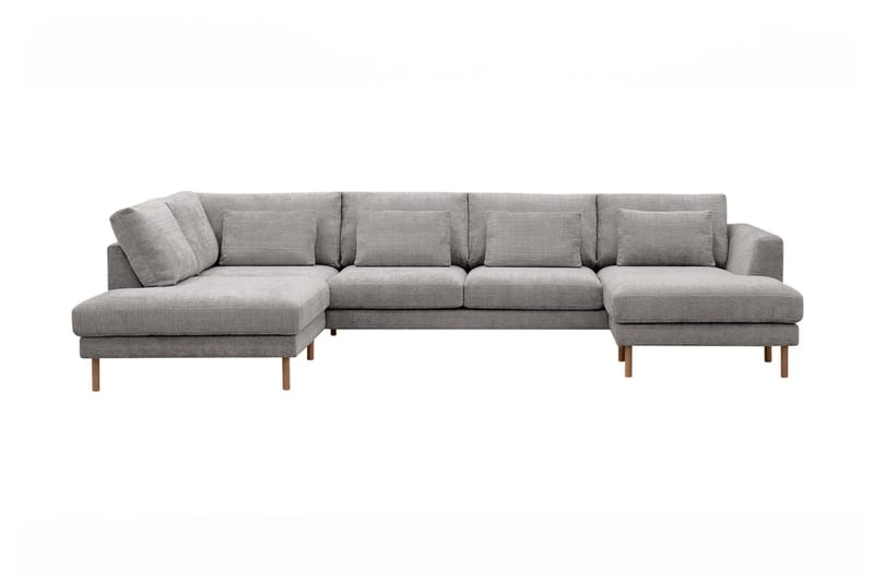Florenz 4-seters Venstrevendt U-formet Sofa med Divan og Sjeselong i Chenille - Lys grå - Møbler - Sofaer - Sofaer med sjeselong - 4 seters sofa med divan