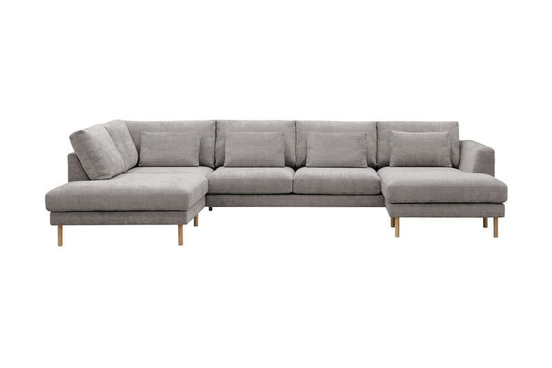 Florenz 4-seters Venstrevendt U-formet Sofa med Divan og Sjeselong i Chenille - Lys grå - Møbler - Sofaer - Sofaer med sjeselong - 4 seters sofa med divan