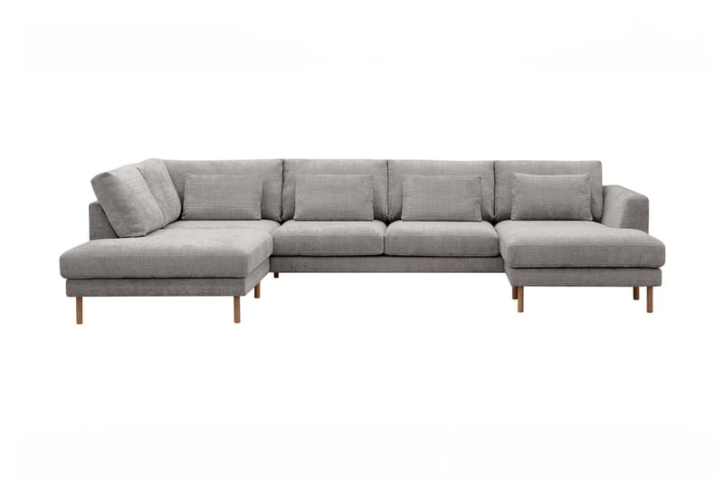 Florenz 4-seters Venstrevendt U-formet Sofa med Divan og Sjeselong i Chenille - Lys grå - Møbler - Sofaer - Sofaer med sjeselong - 4 seters sofa med divan