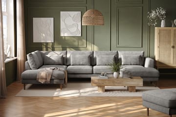 Florenz 4-seters Venstrevendt U-formet Sofa med Divan og Sjeselong i Chenille - Lys grå - Møbler - Sofaer - Sofaer med sjeselong - 4 seters sofa med divan