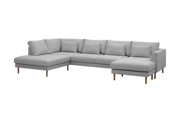 Florenz 4-seters Venstrevendt U-formet Sofa med Divan og Sjeselong i Stoff - Lys grå - Møbler - Sofaer - Sofaer med sjeselong - 4 seters sofa med divan