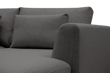Florenz 4-seters Venstrevendt U-formet Sofa med Divan og Sjeselong i Stoff - Mørk grå - Møbler - Sofaer - Sofaer med sjeselong - 4 seters sofa med divan