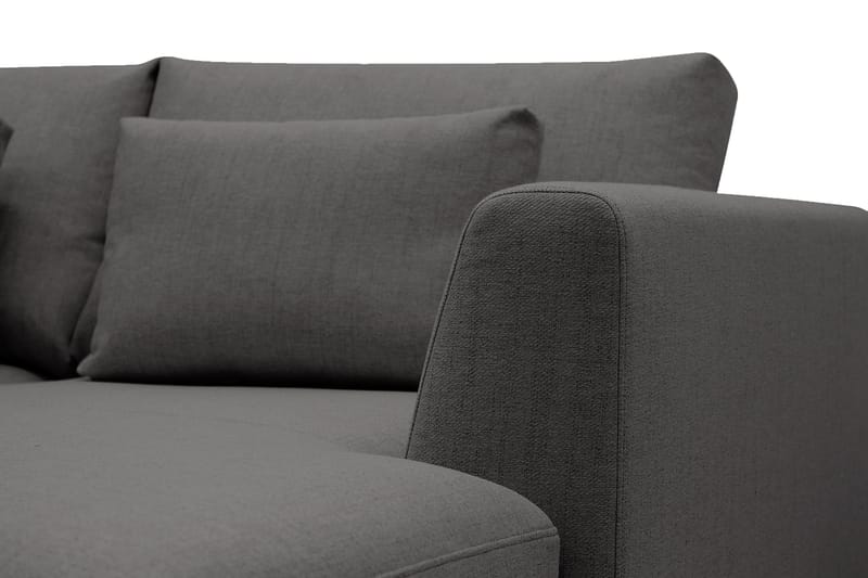 Florenz 4-seters Venstrevendt U-formet Sofa med Divan og Sjeselong i Stoff - Mørk grå - Møbler - Sofaer - Sofaer med sjeselong - 4 seters sofa med divan