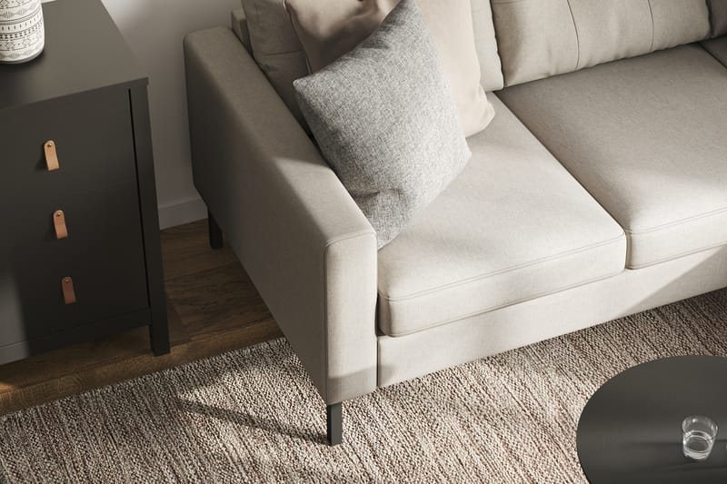 Frillestad 3-seters Høyrevendt L-formet Divansofa i Stoff - Beige - Møbler - Sofaer - Sofaer med sjeselong - 3 seters sofa med divan