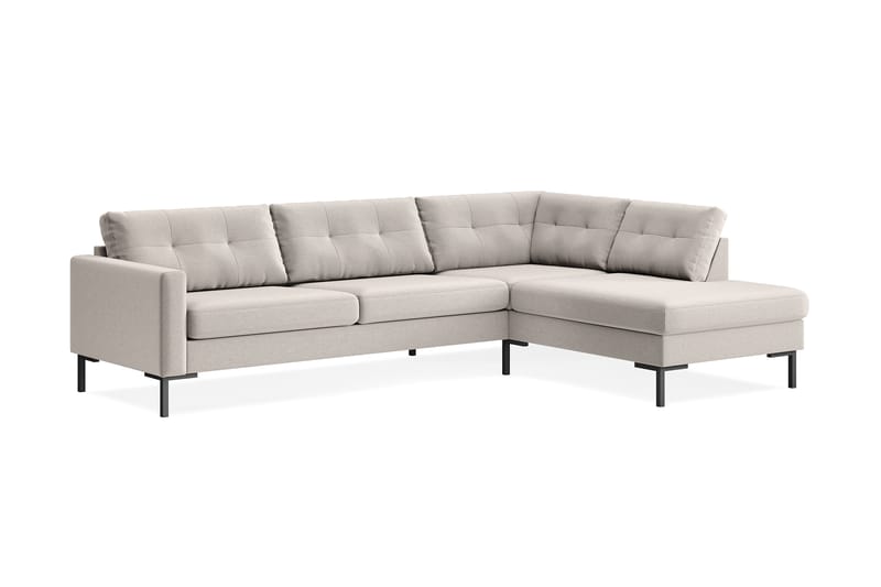 Frillestad 4-seters Høyrevendt L-formet Sjeselongsofa i Stoff - Beige - Møbler - Sofaer - Sofaer med sjeselong - 4 seters sofa med divan