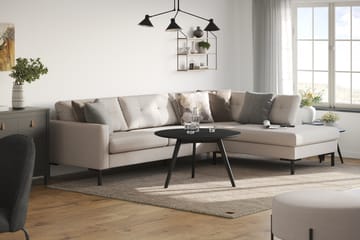 Frillestad 4-seters Høyrevendt L-formet Sjeselongsofa i Stoff - Beige - Møbler - Sofaer - Sofaer med sjeselong - 4 seters sofa med divan