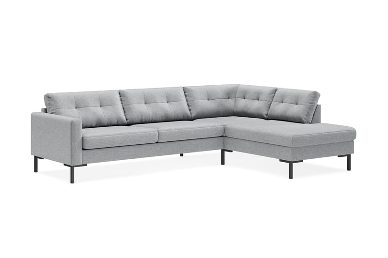 Frillestad 4-seters Høyrevendt L-formet Sjeselongsofa i Stoff - Grå - Møbler - Sofaer - Sofaer med sjeselong - 4 seters sofa med divan