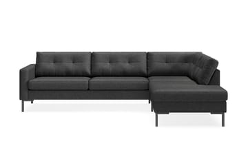 Frillestad 4-seters Høyrevendt L-formet Sjeselongsofa i Stoff - Mørk grå - Møbler - Sofaer - Sofaer med sjeselong - 4 seters sofa med divan