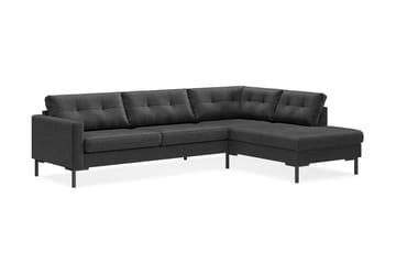 Frillestad 4-seters Høyrevendt L-formet Sjeselongsofa i Stoff - Mørk grå - Møbler - Sofaer - Sofaer med sjeselong - 4 seters sofa med divan