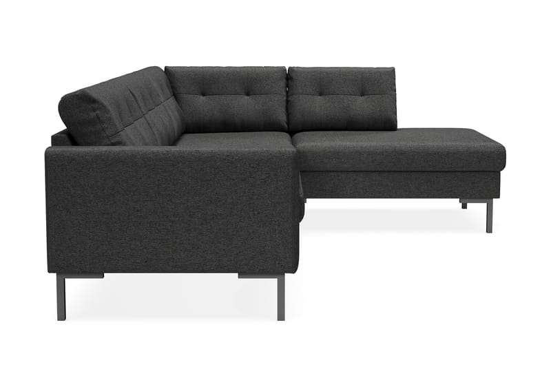 Frillestad 4-seters Høyrevendt L-formet Sjeselongsofa i Stoff - Mørk grå - Møbler - Sofaer - Sofaer med sjeselong - 4 seters sofa med divan