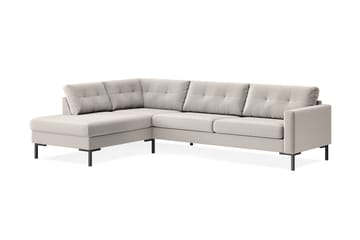Frillestad 4-seters Venstrevendt L-formet Sjeselongsofa i Stoff - Beige - Møbler - Sofaer - Sofaer med sjeselong - 4 seters sofa med divan