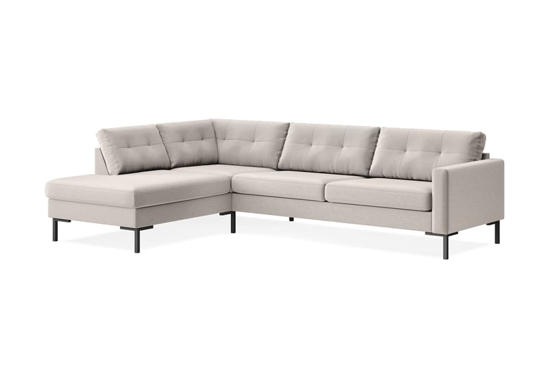 Frillestad 4-seters Venstrevendt L-formet Sjeselongsofa i Stoff - Beige - Møbler - Sofaer - Sofaer med sjeselong - 4 seters sofa med divan