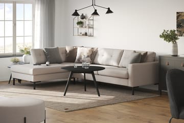 Frillestad 4-seters Venstrevendt L-formet Sjeselongsofa i Stoff - Beige - Møbler - Sofaer - Sofaer med sjeselong - 4 seters sofa med divan