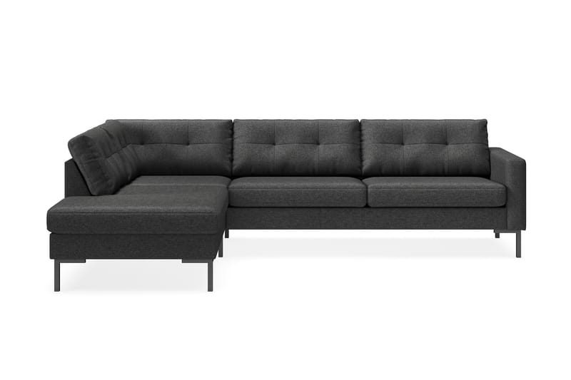 Frillestad 4-seters Venstrevendt L-formet Sjeselongsofa i Stoff - Mørk grå - Møbler - Sofaer - Sofaer med sjeselong - 4 seters sofa med divan