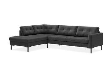 Frillestad 4-seters Venstrevendt L-formet Sjeselongsofa i Stoff - Mørk grå - Møbler - Sofaer - Sofaer med sjeselong - 4 seters sofa med divan