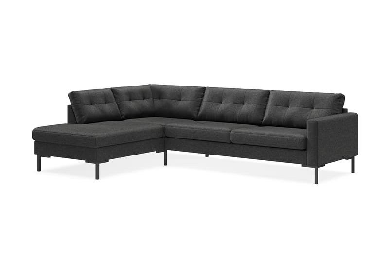 Frillestad 4-seters Venstrevendt L-formet Sjeselongsofa i Stoff - Mørk grå - Møbler - Sofaer - Sofaer med sjeselong - 4 seters sofa med divan