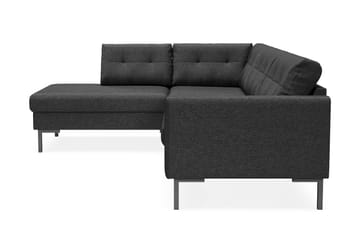 Frillestad 4-seters Venstrevendt L-formet Sjeselongsofa i Stoff - Mørk grå - Møbler - Sofaer - Sofaer med sjeselong - 4 seters sofa med divan