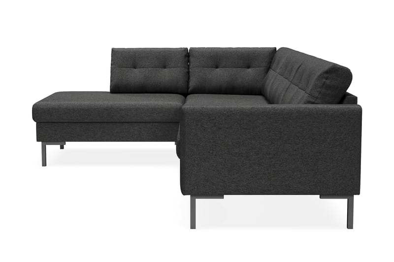 Frillestad 4-seters Venstrevendt L-formet Sjeselongsofa i Stoff - Mørk grå - Møbler - Sofaer - Sofaer med sjeselong - 4 seters sofa med divan