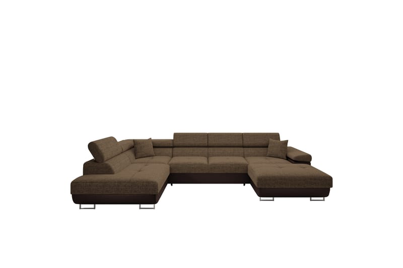 Gabina Sofa med Divan og Sjeselong 4-seter, Brun