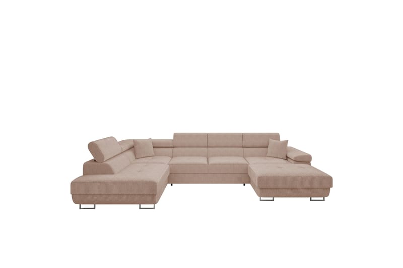 Gabina Sofa med Divan og Sjeselong 4-seter, Rosa