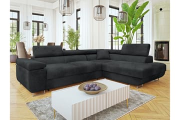 Gabina Sofa med Sjeselong 3-seter - Mørk grå - Møbler - Sofaer - Sofaer med sjeselong - 3 seters sofa med divan