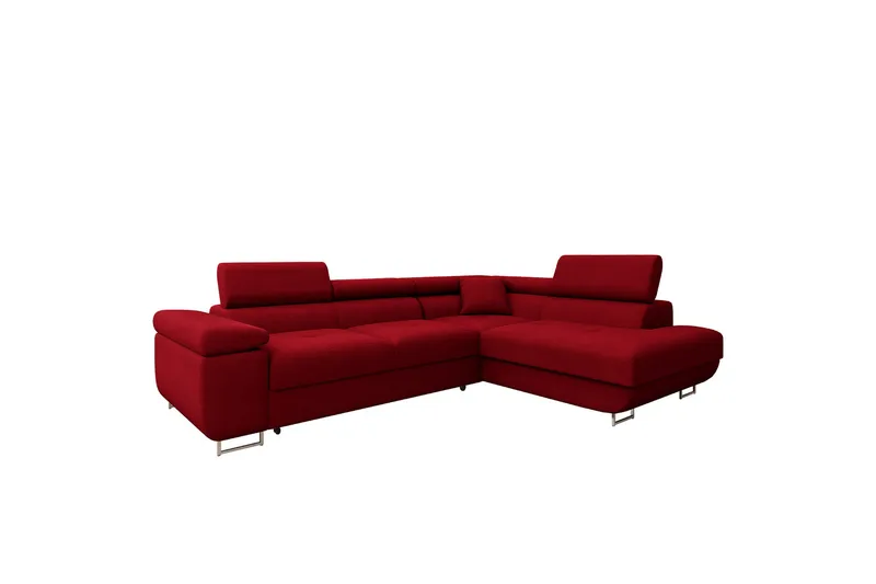 Gabina Sofa med Sjeselong 3-seter, Rød