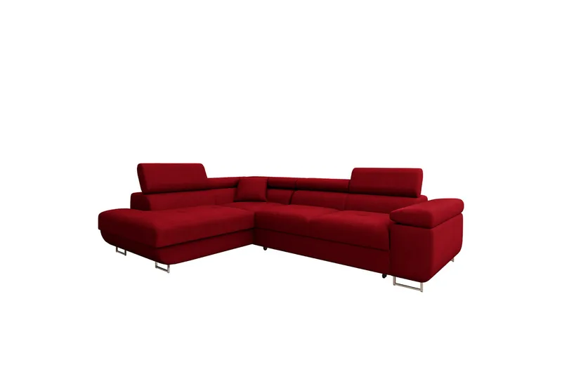 Gabina Sofa med Sjeselong 3-seter, Rød