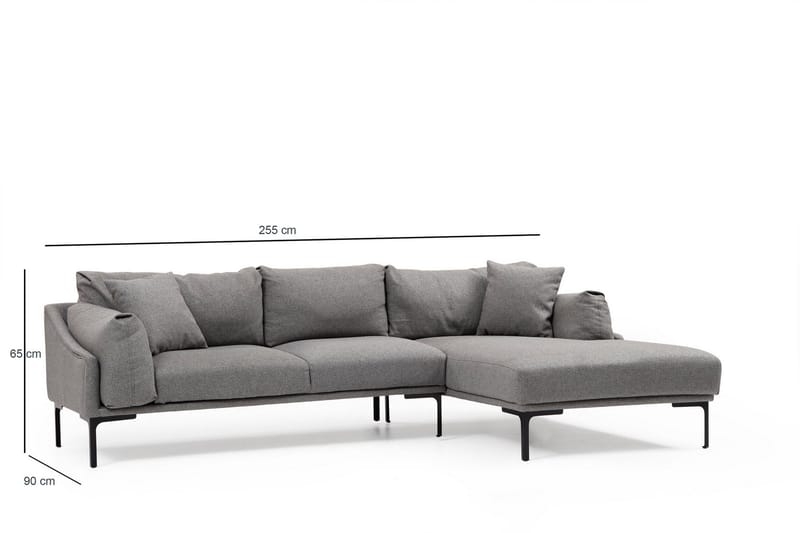 Glenure Sofa m. Divan 4-seters - Grå - Møbler - Sofaer - Sofaer med sjeselong - 4 seters sofa med divan