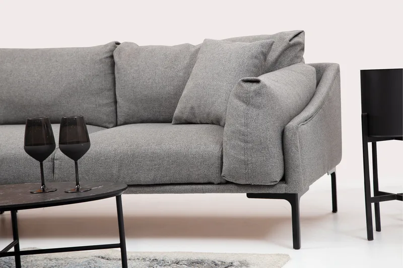 Glenure Sofa m. Divan 4-seters - Grå - Møbler - Sofaer - Sofaer med sjeselong - 4 seters sofa med divan