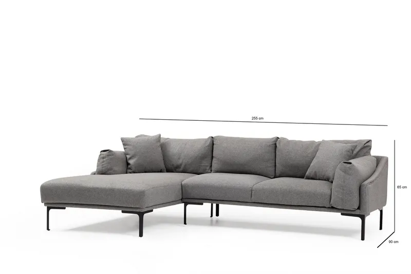 Glenure Sofa m. Divan 4-seters - Grå - Møbler - Sofaer - Sofaer med sjeselong - 4 seters sofa med divan